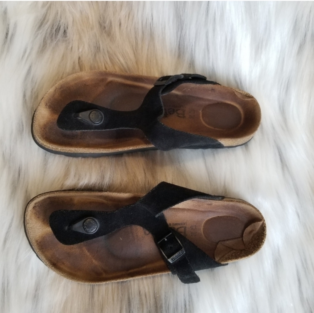 Birkenstock | Betula Gizeh Womens Size 36 Black Suede T Strap Thong Sandals